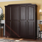 Armoire penderie 4 portes Kyle 100 % bois massif de Palace Imports avec portes en bois massif ou en miroir