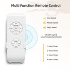 Ventilateur de plafond Moasis 52 Palm Leaf avec lumière de style tropical et télécommande