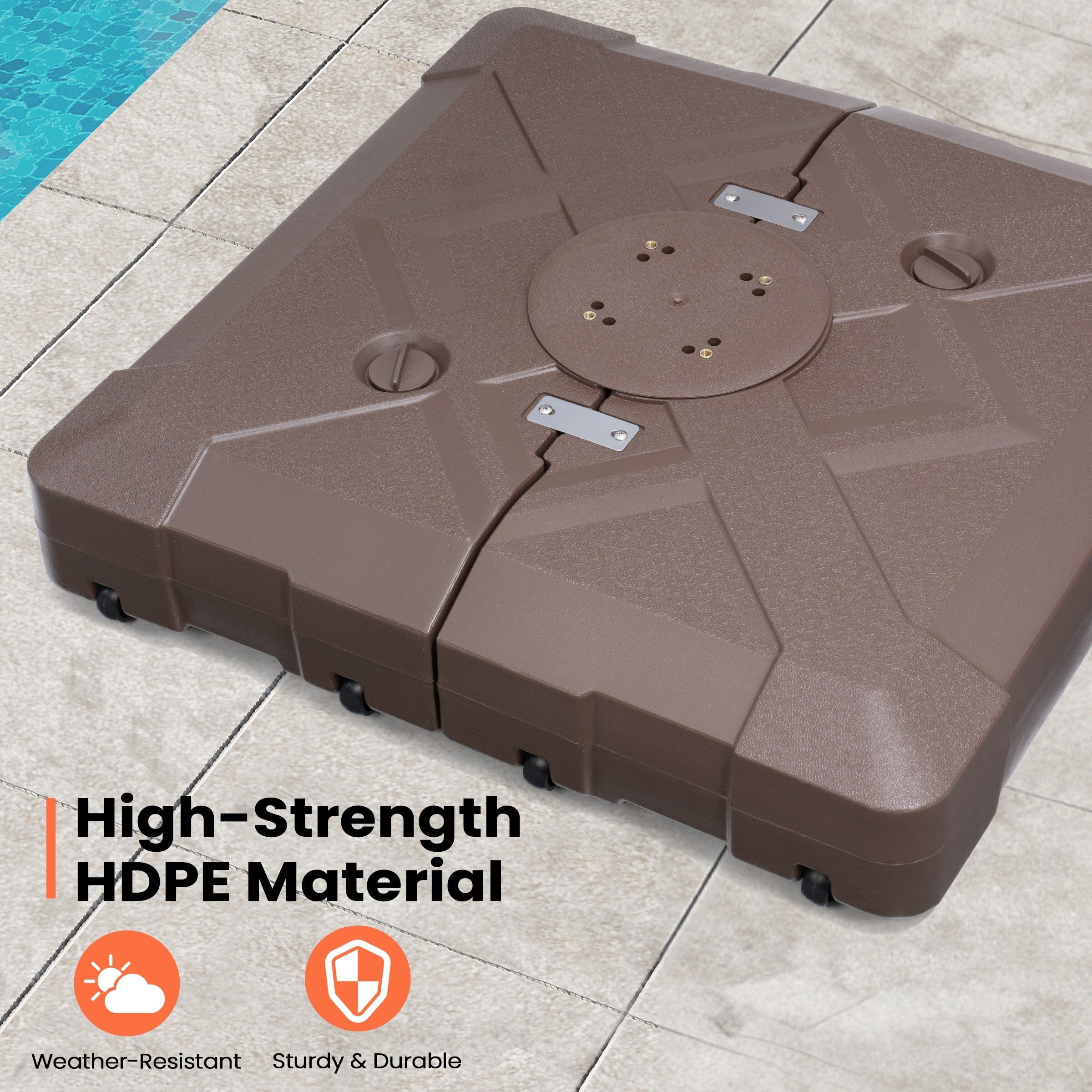 Base de parasol déporté Pellebant de 220 lb avec roulettes - N/A