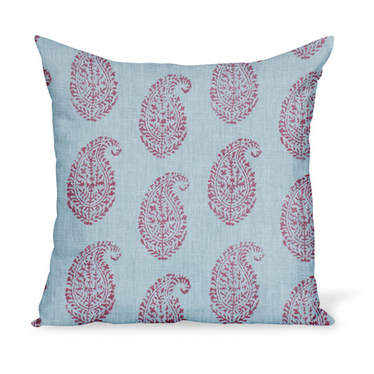 Coussin cachemire rouge/bleu Peter Dunham Textiles