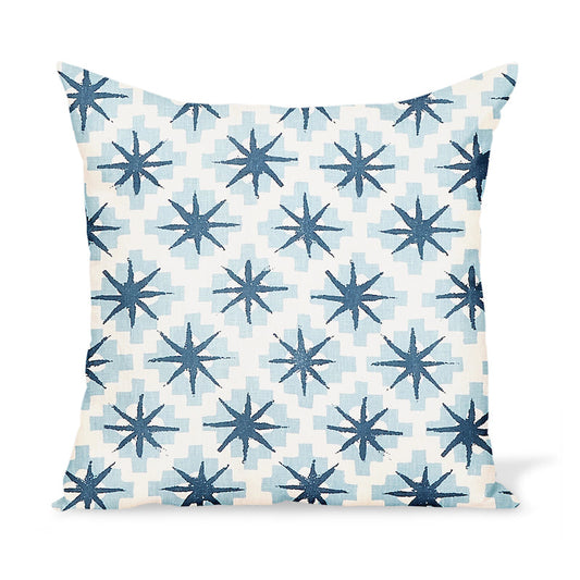 Peter Dunham Textiles Starburst en bleu/oreiller bleu