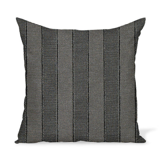 Peter Dunham Textiles Outdoor Asilah en noir sur coussin naturel