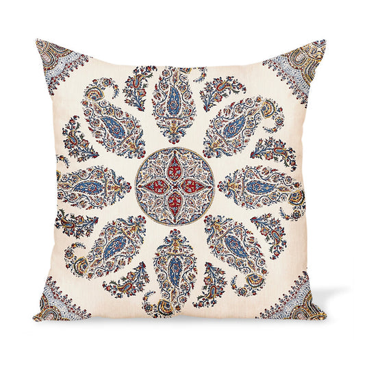Peter Dunham Textiles Samarkand en oreiller rouge/bleu
