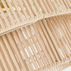 Lustre bohème moderne Piersan à 5 lumières avec abat-jour en rotin à plusieurs niveaux - 26 po de largeur