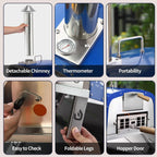 Four à pizza extérieur au feu de bois, four à pizza portable avec pelle à pizza et sac de transport - 16 pouces