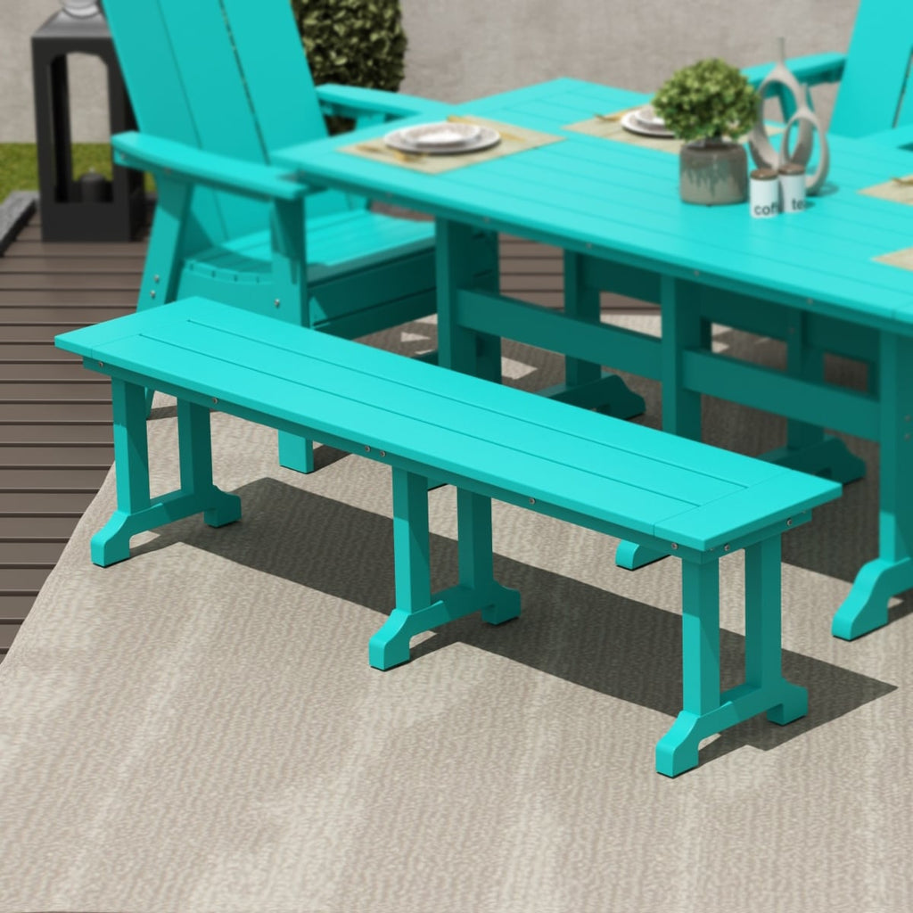Banc de terrasse extérieur Polytrends Laguna en PEHD toutes saisons 65