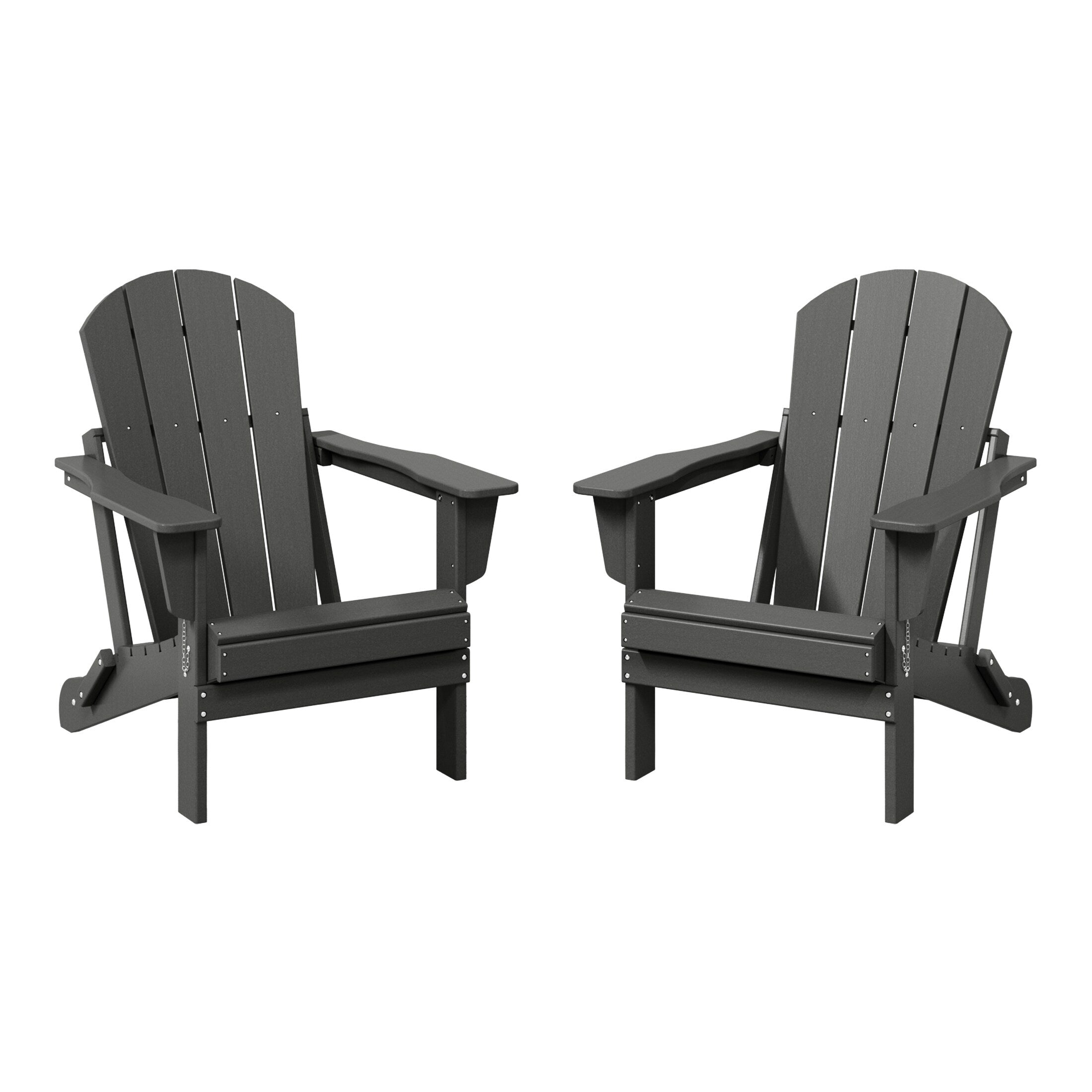 Chaises pliantes Adirondack Polytrends Laguna résistantes aux intempéries (lot de 2)