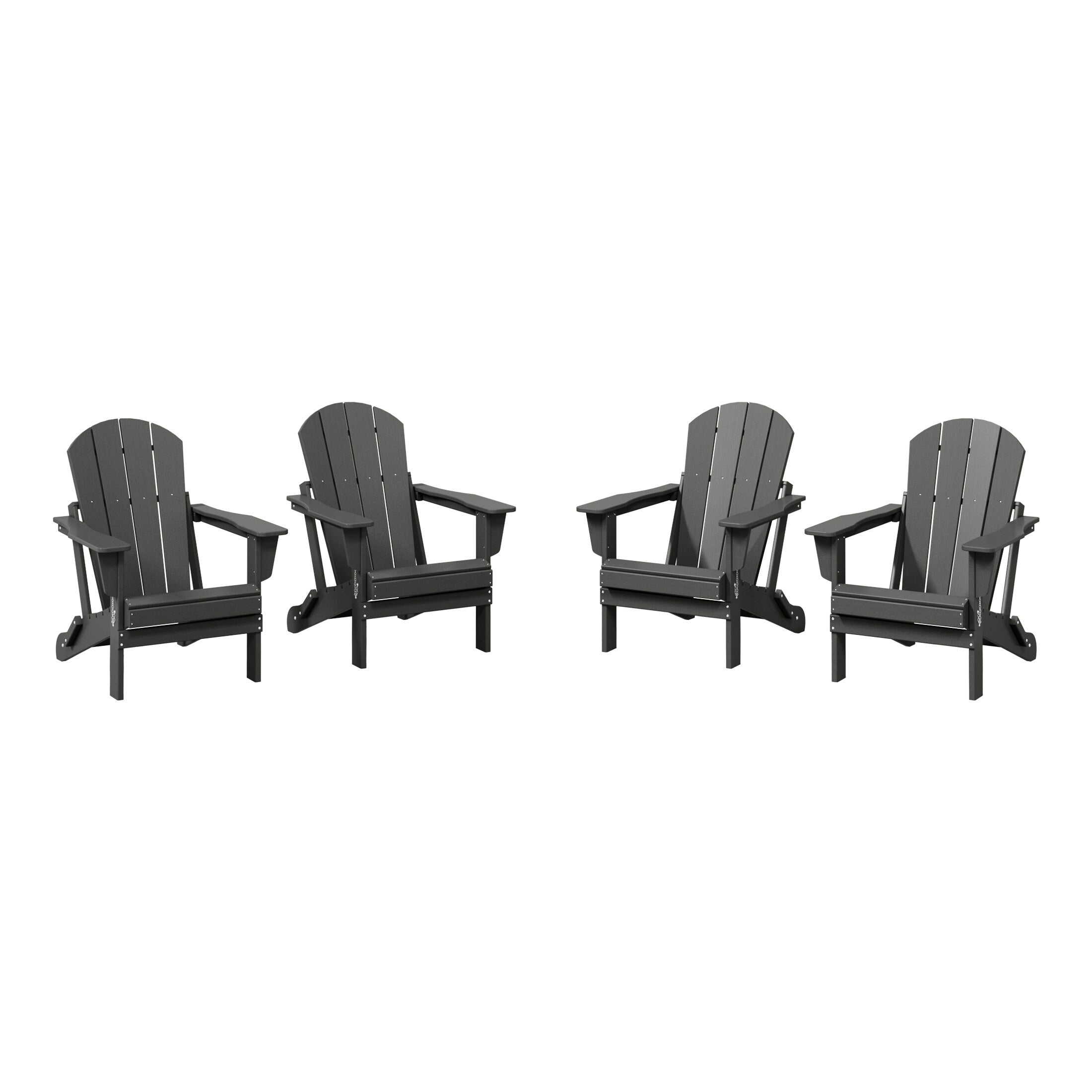 Chaises pliantes Adirondack Polytrends Laguna résistantes aux intempéries (lot de 4)