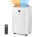 Climatiseur portatif avec chauffage – 12 000 BTU de refroidissement et 10 000 BTU de chauffage pour pièces jusqu'à 700 pi²