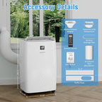 Climatiseur portatif avec chauffage – 12 000 BTU de refroidissement et 10 000 BTU de chauffage pour pièces jusqu'à 700 pi²