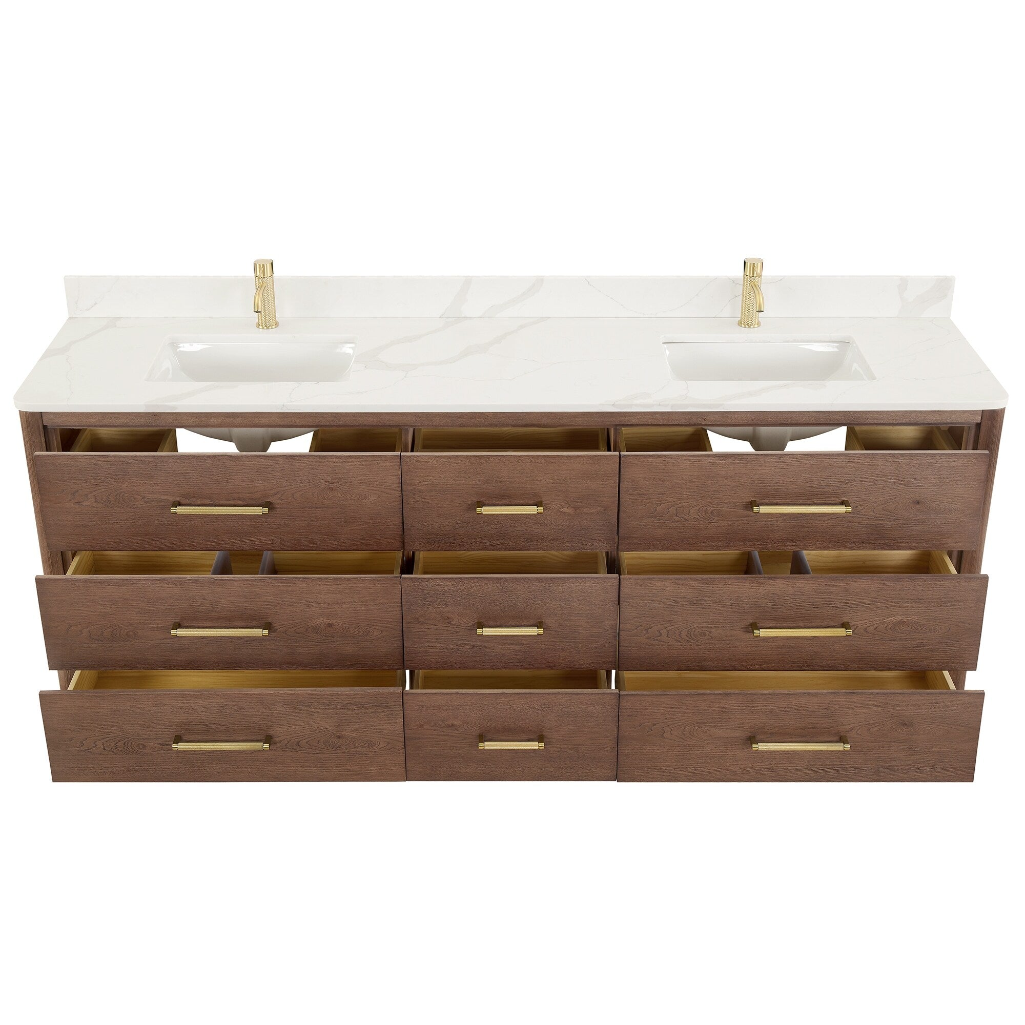 Meuble-lavabo Porto avec dessus en quartz blanc sans miroir