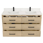 Meuble-lavabo Porto avec dessus en quartz blanc sans miroir