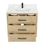 Meuble-lavabo Porto avec dessus en quartz blanc sans miroir