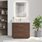 Meuble-lavabo Porto avec dessus en quartz blanc sans miroir