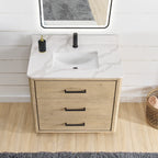 Meuble-lavabo Porto avec dessus en quartz blanc sans miroir