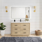 Meuble-lavabo Porto avec dessus en quartz blanc sans miroir