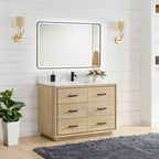 Meuble-lavabo Porto avec dessus en quartz blanc sans miroir