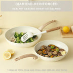 Ensemble de casseroles et poêles antiadhésives en céramique Ensemble de cuisine antiadhésive avec poêle à frire, casserole, sauteuse, cocotte