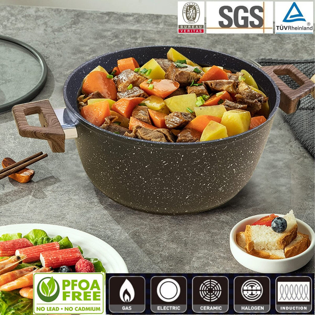 Ensemble de casseroles et poêles antiadhésives en céramique Ensemble de cuisine antiadhésive avec poêle à frire, casserole, sauteuse, cocotte