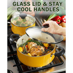 Ensemble de casseroles et poêles antiadhésives, batterie de cuisine en céramique 10 pièces, ensemble de cuisson antiadhésif avec casseroles