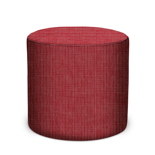 Pouf d'intérieur/extérieur en toile tissée Peter Dunham Textiles couleur rubis