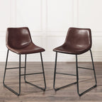 Bossin 18/26/30 inch Bar Stools,Counter Height Bar Stools with Back Modern PU Leather Stools Dining Chair with Footrest