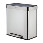 Poubelle de recyclage rectangulaire Qualiazero 16 gal (unité double 8 gal) - Acier inoxydable