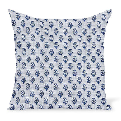 Peter Dunham Textiles Coussin d'extérieur Rajmata indigo/océan