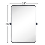 Miroir mural rectangulaire pivotant et inclinable en métal TEHOME Jonathan