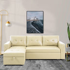 Canapé sectionnel convertible réversible avec lit gigogne, méridienne avec rangement dissimulé et pieds robustes