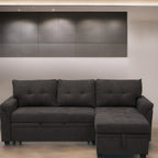 Canapé sectionnel réversible avec lit gigogne, méridienne avec rangement dissimulé, pieds durables,