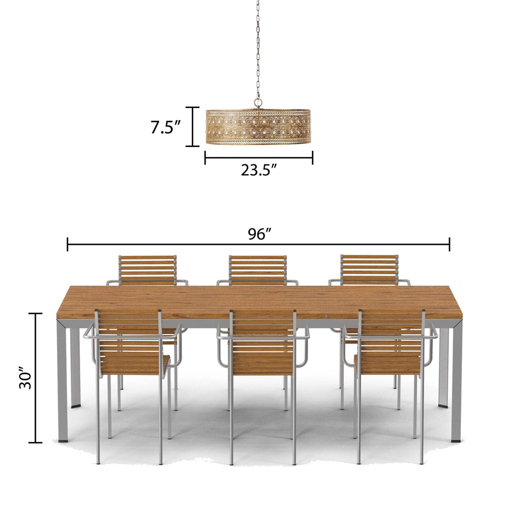 Lustre à 3 lumières River of Goods Bryar en laiton et cristal 23,5 W - 23,5 x 23,5 x 61,5