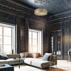 Lustre à 3 lumières River of Goods Bryar en laiton et cristal 23,5 W - 23,5 x 23,5 x 61,5