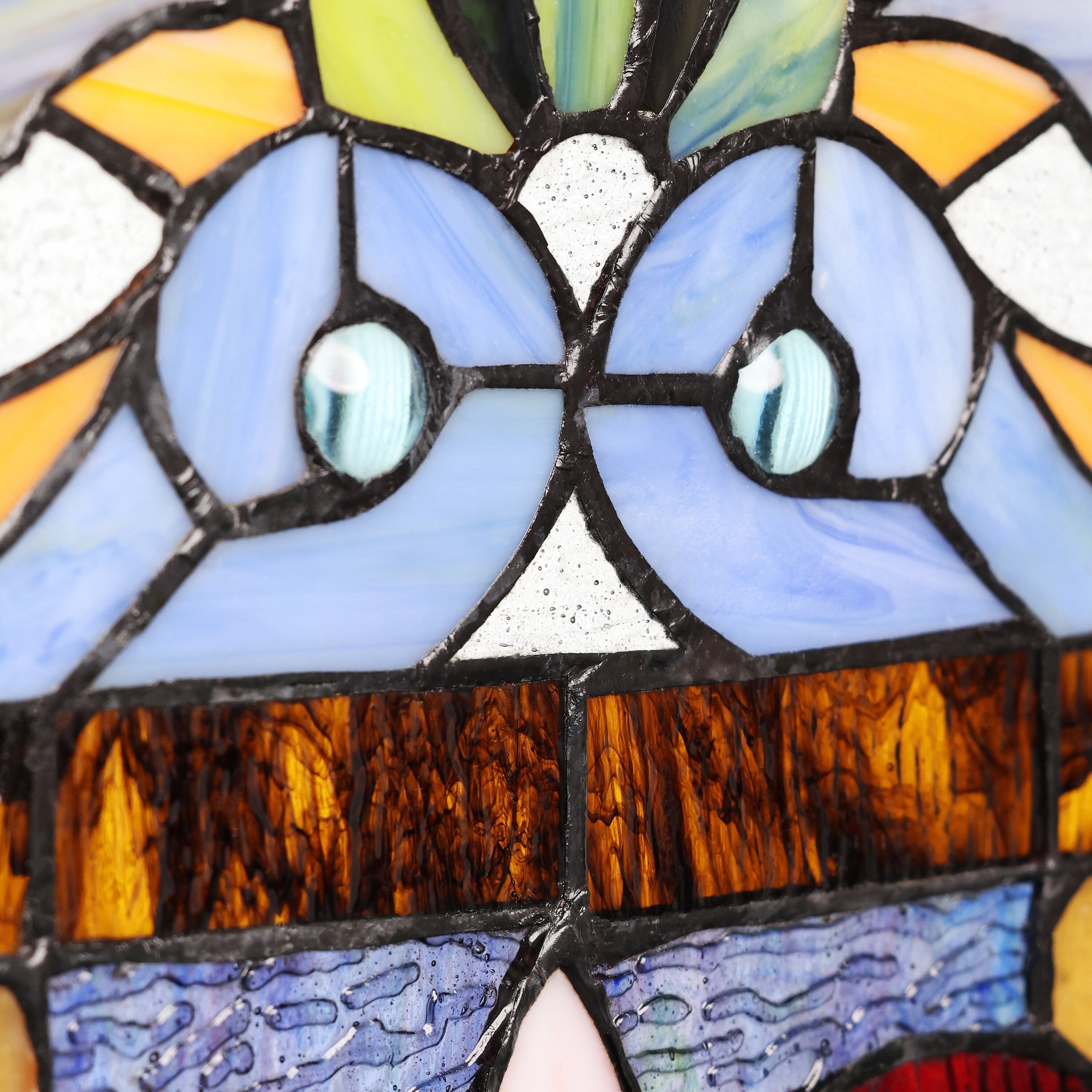 Panneau de fenêtre en vitrail victorien Fleur de lys River of Goods - 9,5 L x 0,25 l x 36 H