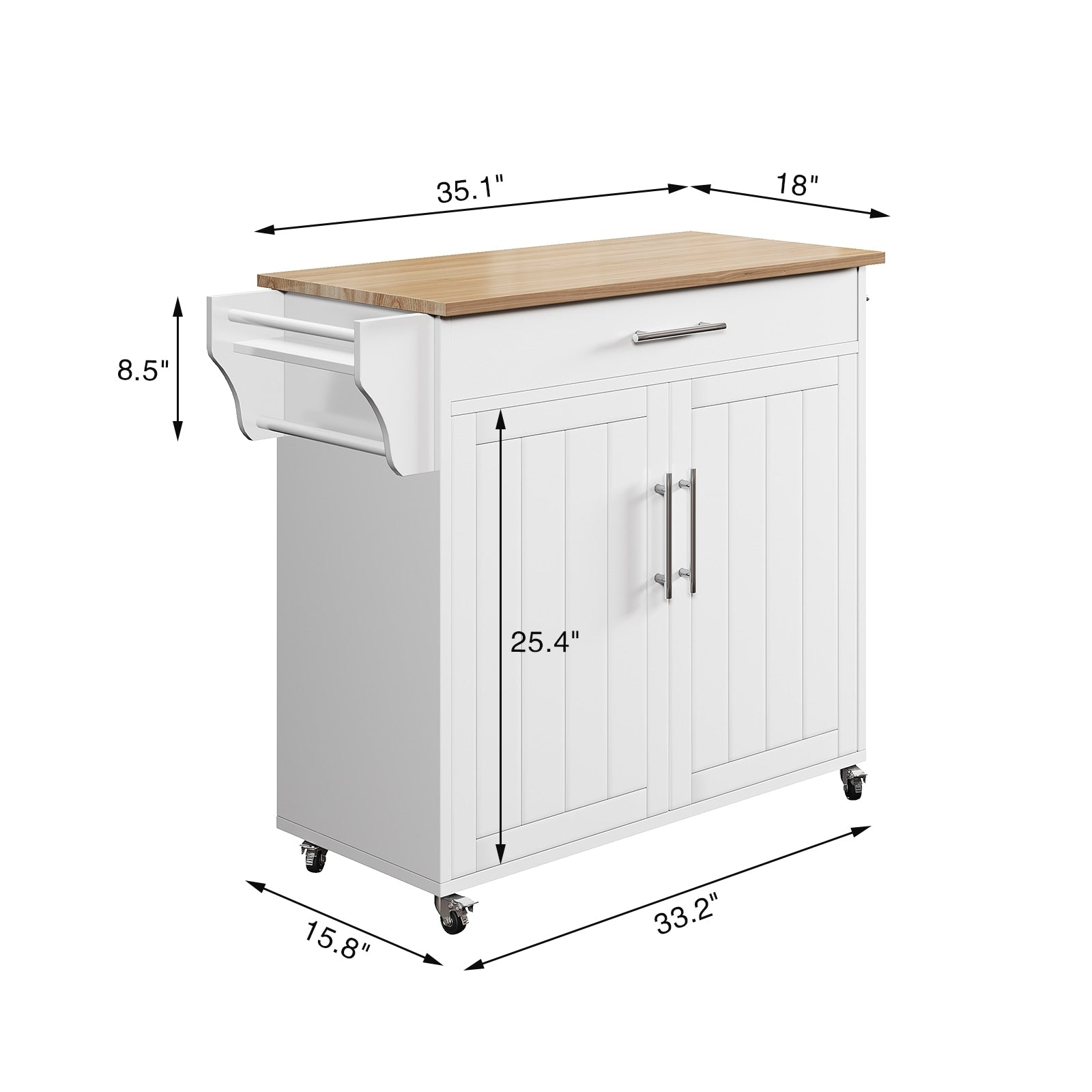 Îlot de cuisine roulant avec armoire de rangement