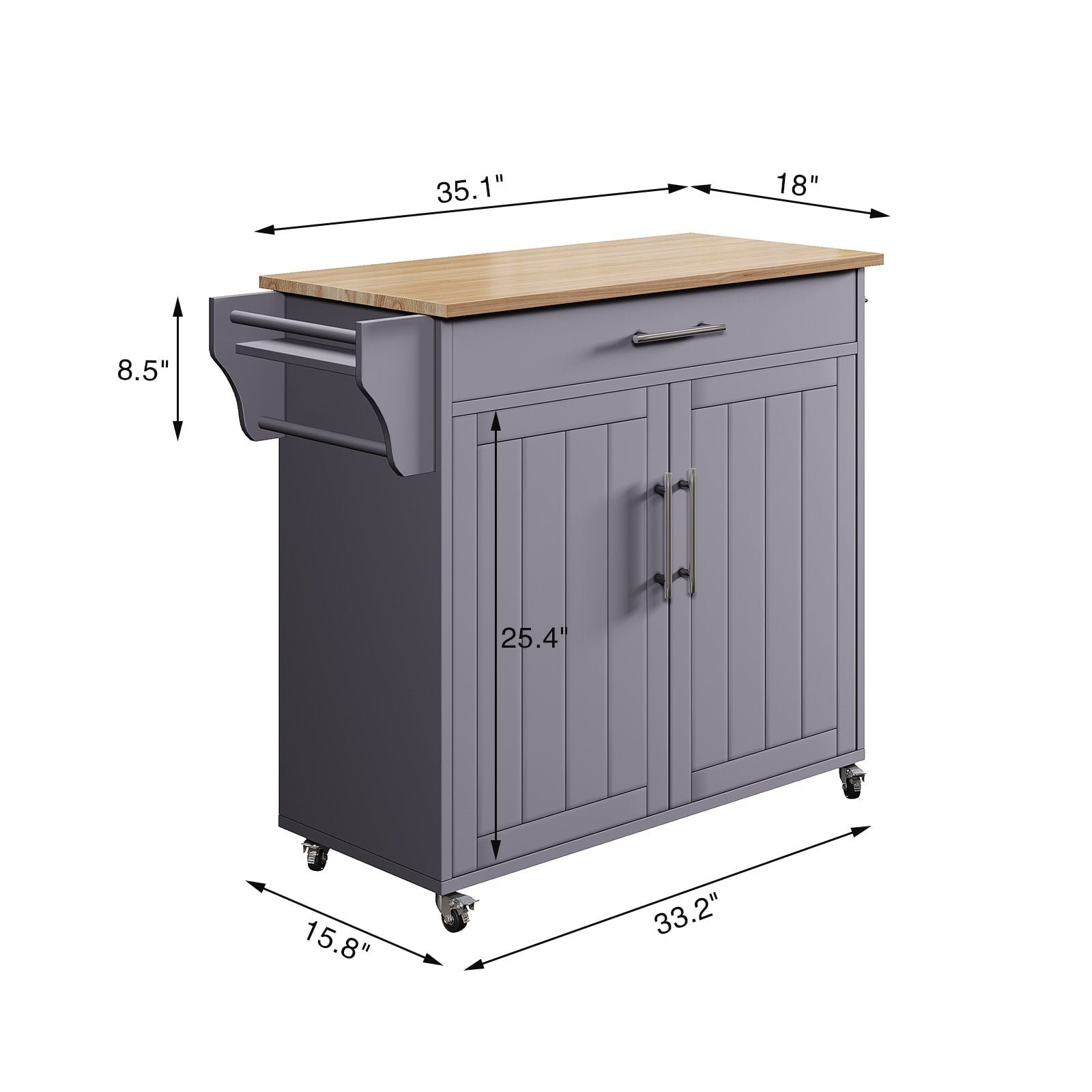 Îlot de cuisine roulant avec armoire de rangement
