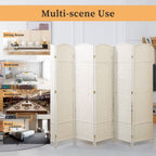 Paravent de séparation de pièce de 6 pieds de haut en fibre tissée, écran de confidentialité autoportant, écran pliant