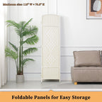 Paravent de séparation de pièce de 6 pieds de haut en fibre tissée, écran de confidentialité autoportant, écran pliant
