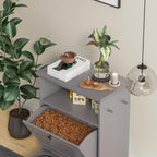 Station d'alimentation pour chiens Roomfitters avec 2 gamelles surélevées et armoire d'alimentation inclinable pour animaux de compagnie