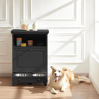 Station d'alimentation pour chiens Roomfitters avec 2 gamelles surélevées et armoire d'alimentation inclinable pour animaux de compagnie
