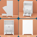 Station d'alimentation pour chiens Roomfitters avec 2 gamelles surélevées et armoire d'alimentation inclinable pour animaux de compagnie