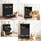 Station d'alimentation pour chiens Roomfitters avec 2 gamelles surélevées et armoire d'alimentation inclinable pour animaux de compagnie