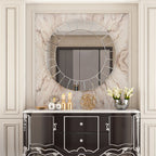 Miroir mural rond en verre décoratif vénitien - 32 x 32