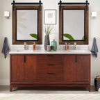Farmhouse Barn Door Style Natural Wood Bathroom Vanity Wall Mirror