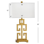 Lampe de table Chantelle de SAFAVIEH Lighting, 29 pouces, finition or antique grecque (lot de 2) - 16 L x 9 P x 29 H