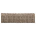 Coffre de rangement en rotin naturel gris Marcelien de SAFAVIEH - 63 x 18,1 x 18,7 - 63 L x 18 P x 19 H