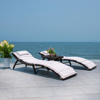 Ensemble de chaises longues d'extérieur Blaguna 3 pièces SAFAVIEH - 83 L x 20 P x 24 H