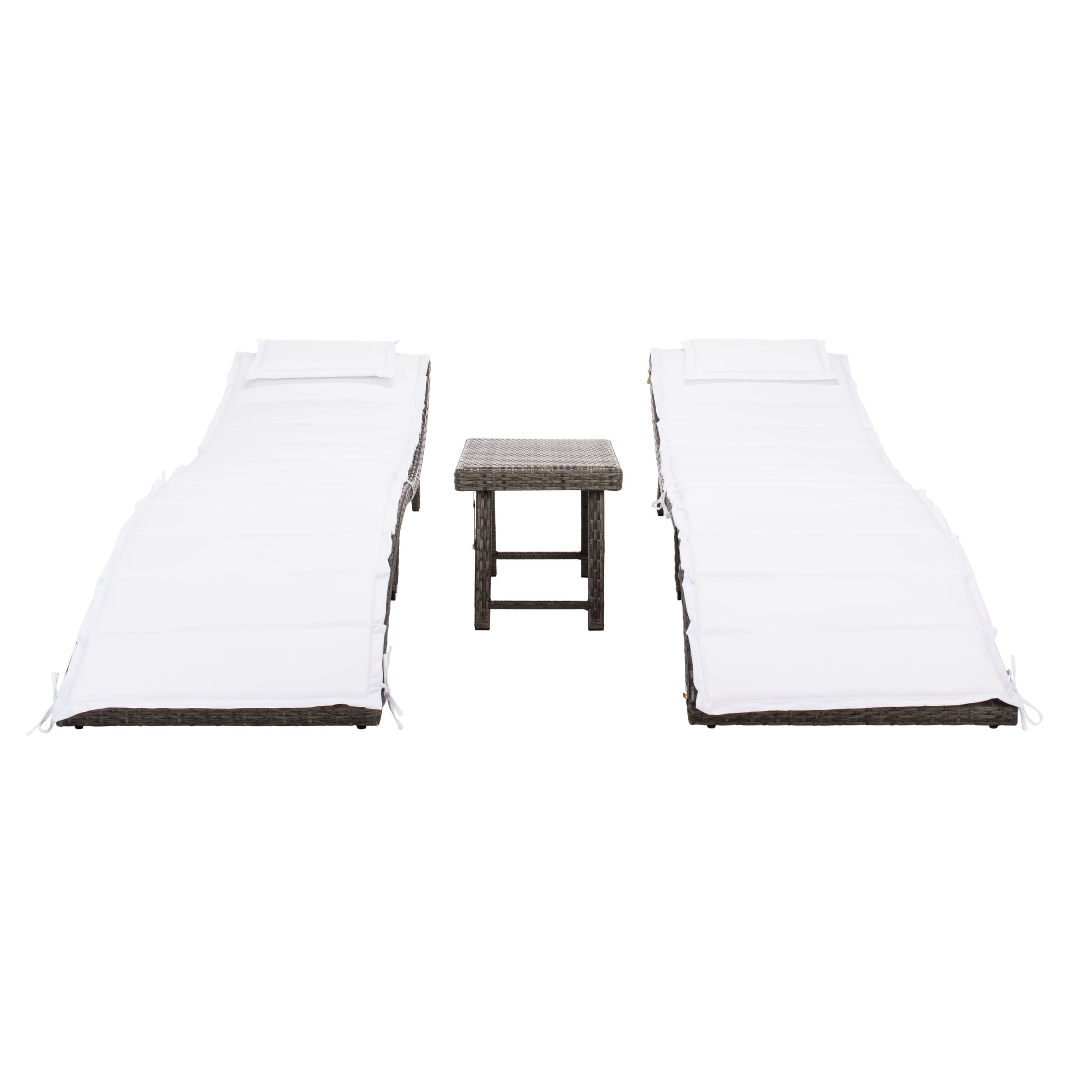 Ensemble de chaises longues d'extérieur Blaguna 3 pièces SAFAVIEH - 83 L x 20 P x 24 H