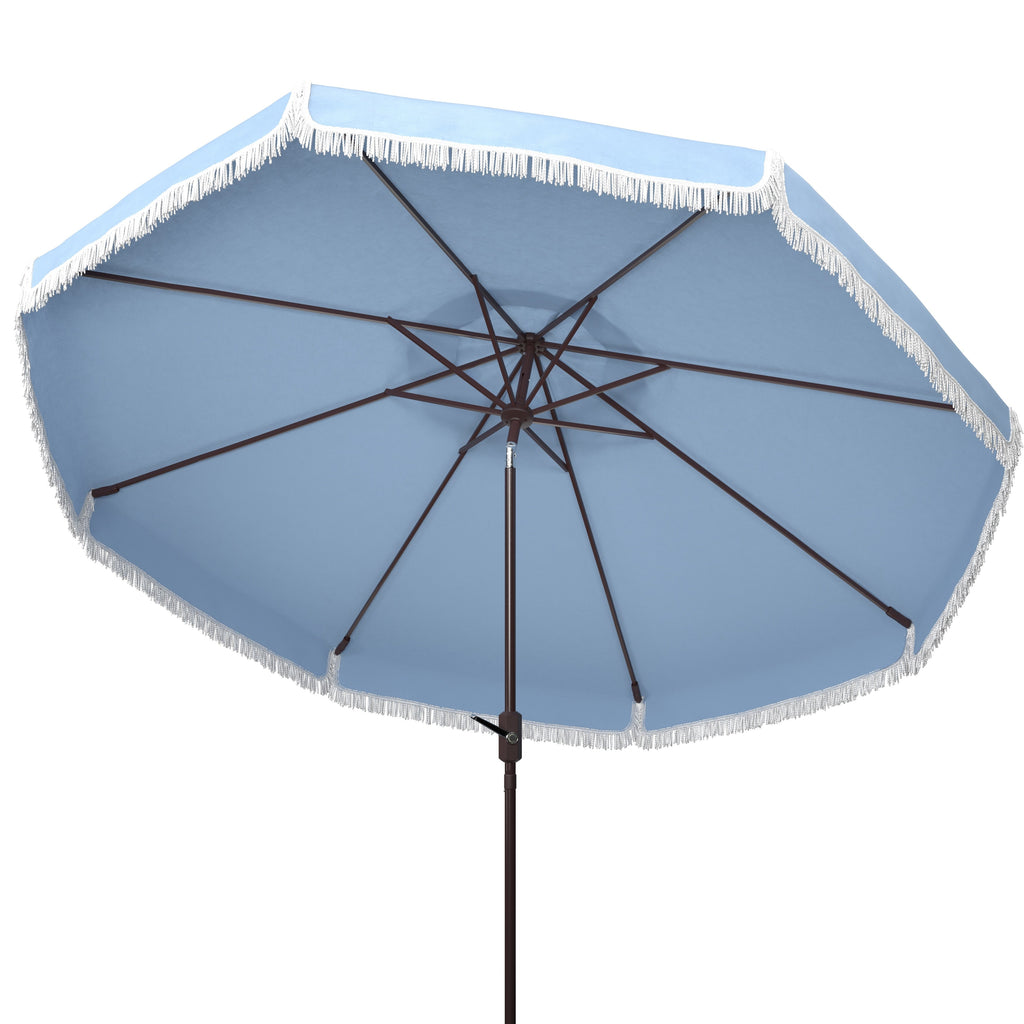 Parasol d'extérieur à manivelle SAFAVIEH Ronette Fringe de 9 pieds