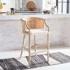 Tabouret de bar en rotin SAFAVIEH Virona de 76 cm (22,3 po l x 20,5 po l x 39 po H)